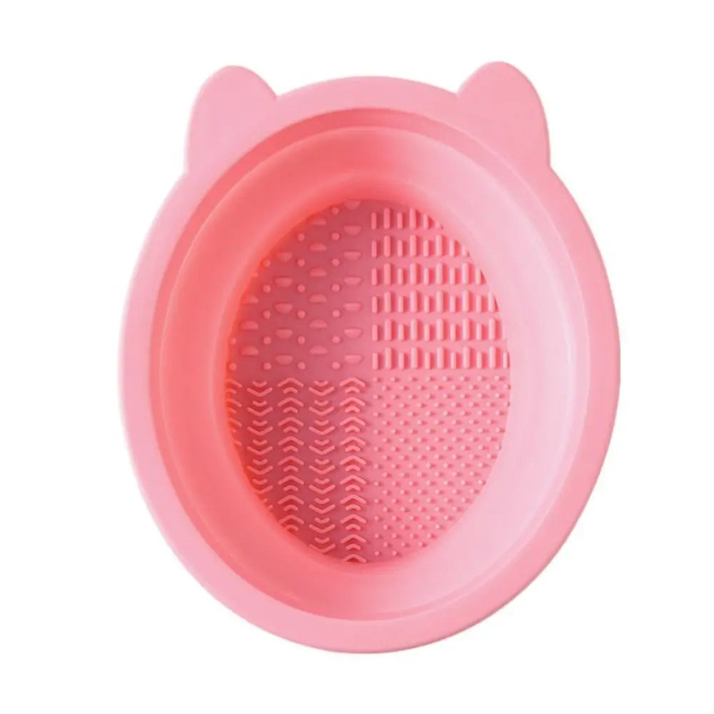 Silicone Makeup Brush Cleaning Bowl Beauty Cosmetic Brush Cleaner Makeup Brush Cleaning Mat Korean Style Multifunction