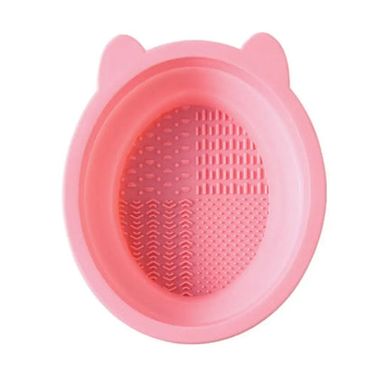 Silicone Makeup Brush Cleaning Bowl Beauty Cosmetic Brush Cleaner Makeup Brush Cleaning Mat Korean Style Multifunction