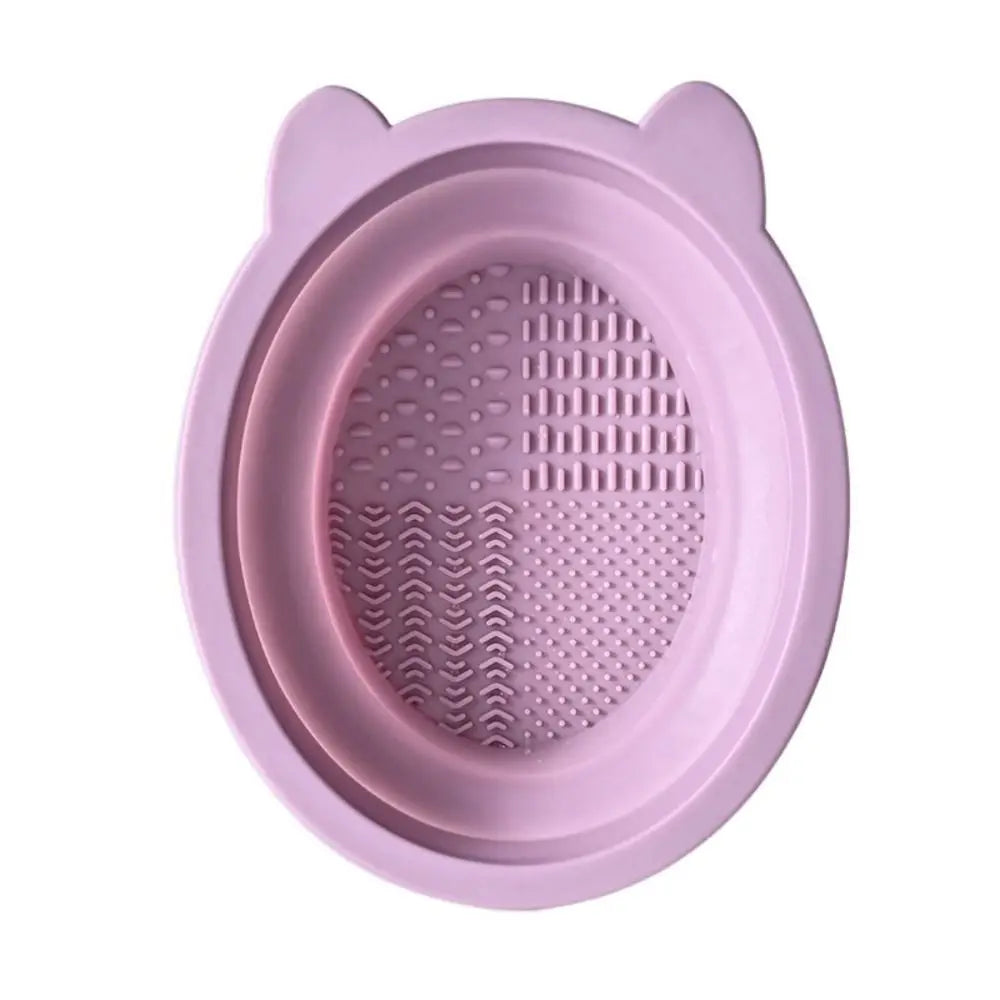 Silicone Makeup Brush Cleaning Bowl Beauty Cosmetic Brush Cleaner Makeup Brush Cleaning Mat Korean Style Multifunction