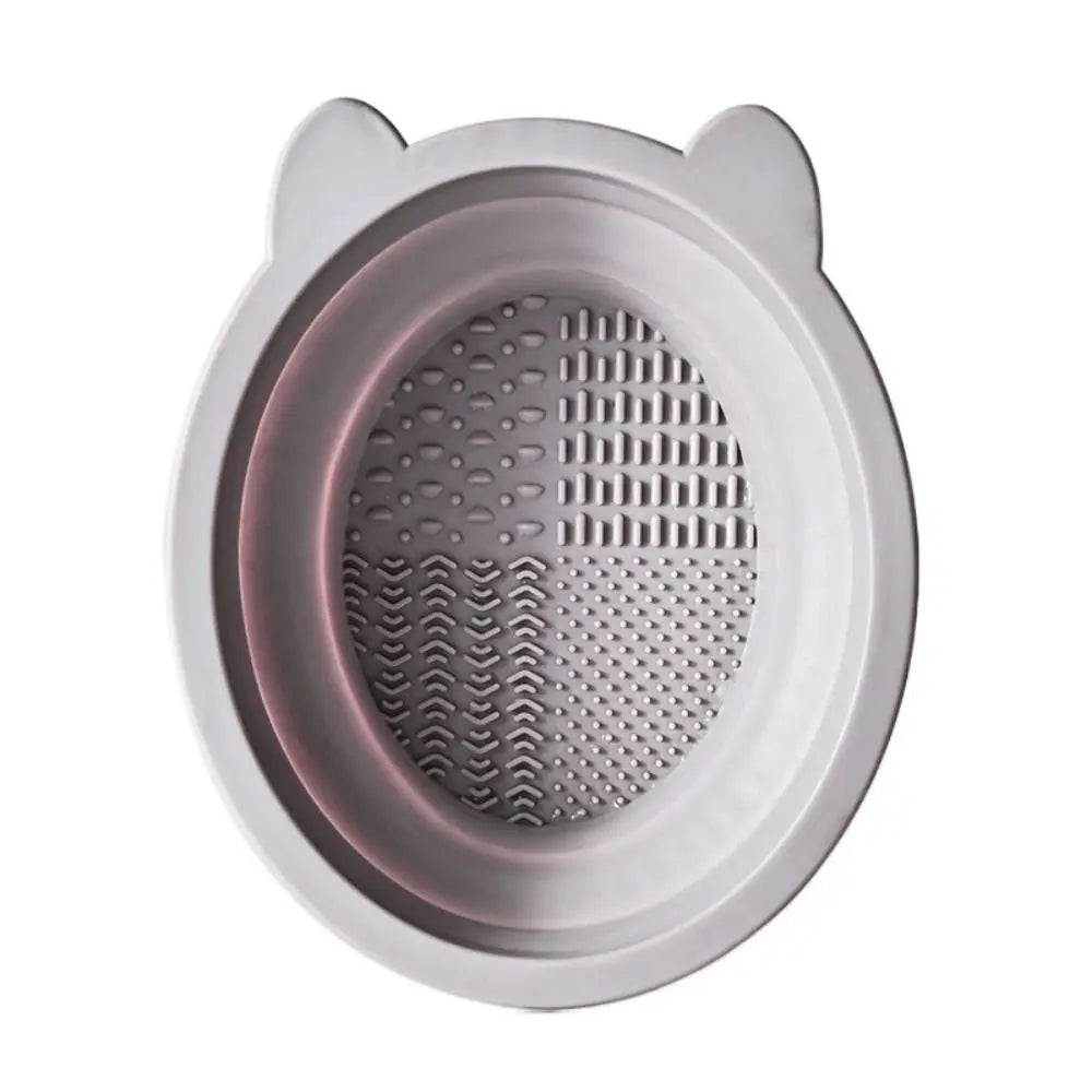 Silicone Makeup Brush Cleaning Bowl Beauty Cosmetic Brush Cleaner Makeup Brush Cleaning Mat Korean Style Multifunction