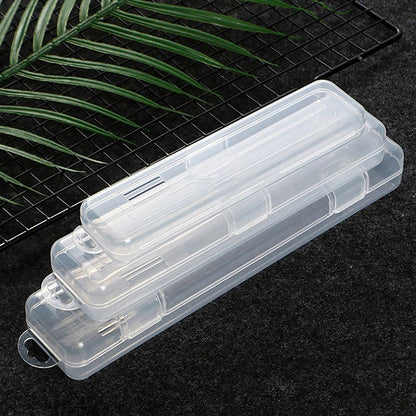 15/19/23CM Portable Makeup Brush Organizer Eyebrow Pencil Storage Box With Cover Transparent Plastic Storage Box Accessories