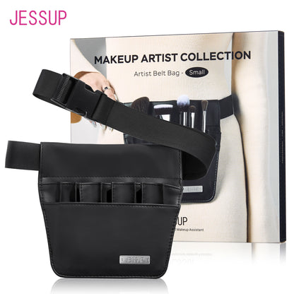 Jessup Makeup Artist Belt Bag for Makeup Accessories Women Bags Make Up Tools Travel Beauty Case Black Small CB021