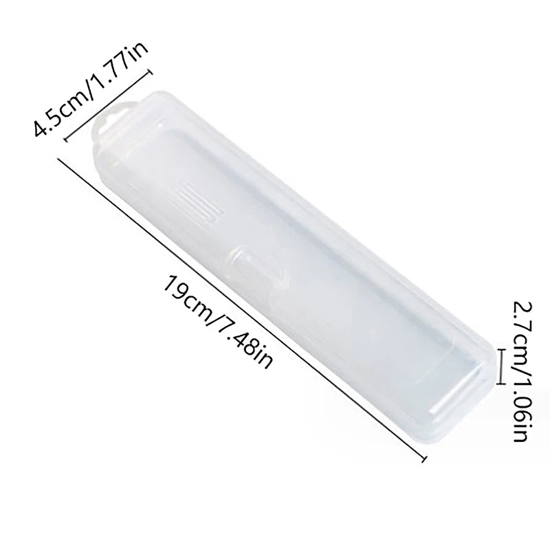 15/19/23CM Portable Makeup Brush Organizer Eyebrow Pencil Storage Box With Cover Transparent Plastic Storage Box Accessories