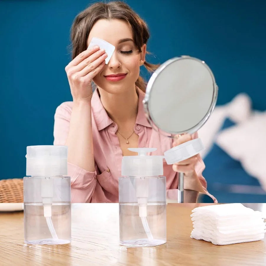 100ml Refillable Empty Press Clear Dispenser Liquid Container Pump Bottle Remover Cleaner Polish Makeup Manicure Tools Accessory