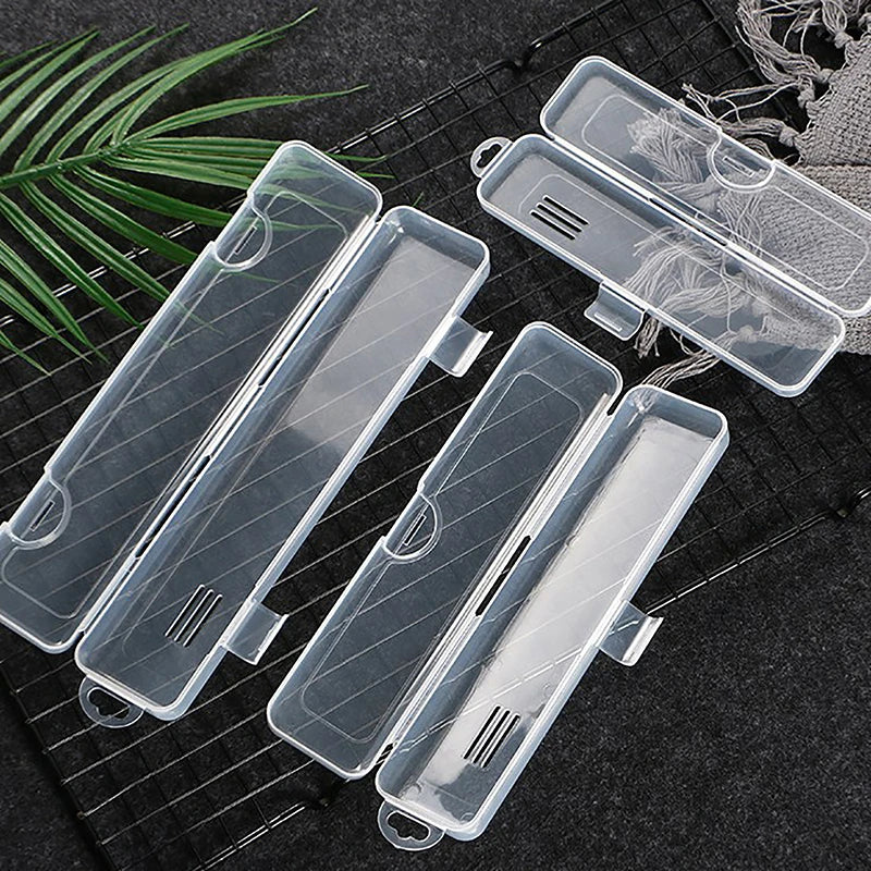 15/19/23CM Portable Makeup Brush Organizer Eyebrow Pencil Storage Box With Cover Transparent Plastic Storage Box Accessories