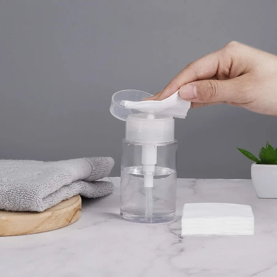 100ml Refillable Empty Press Clear Dispenser Liquid Container Pump Bottle Remover Cleaner Polish Makeup Manicure Tools Accessory