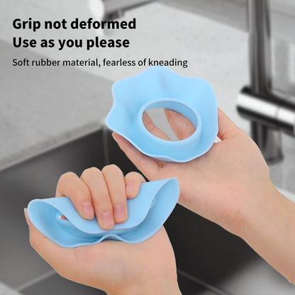 1 Pair Washing Face Wrist Watch Band Flower Shape Silicone Solid Color Waterproof Hair Accessories Head Wrap Makeup Care Tool