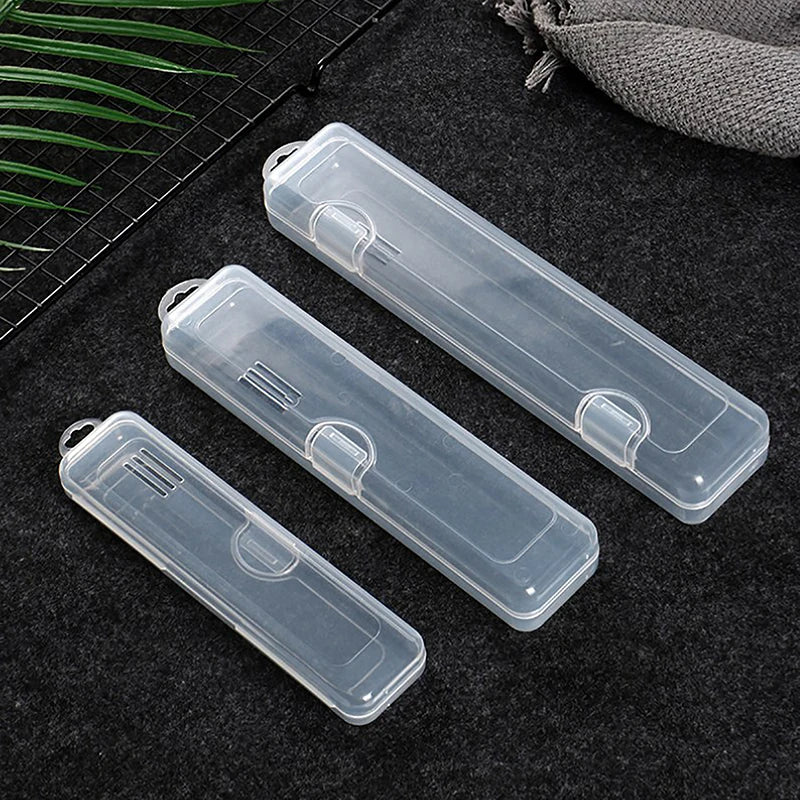 15/19/23CM Portable Makeup Brush Organizer Eyebrow Pencil Storage Box With Cover Transparent Plastic Storage Box Accessories